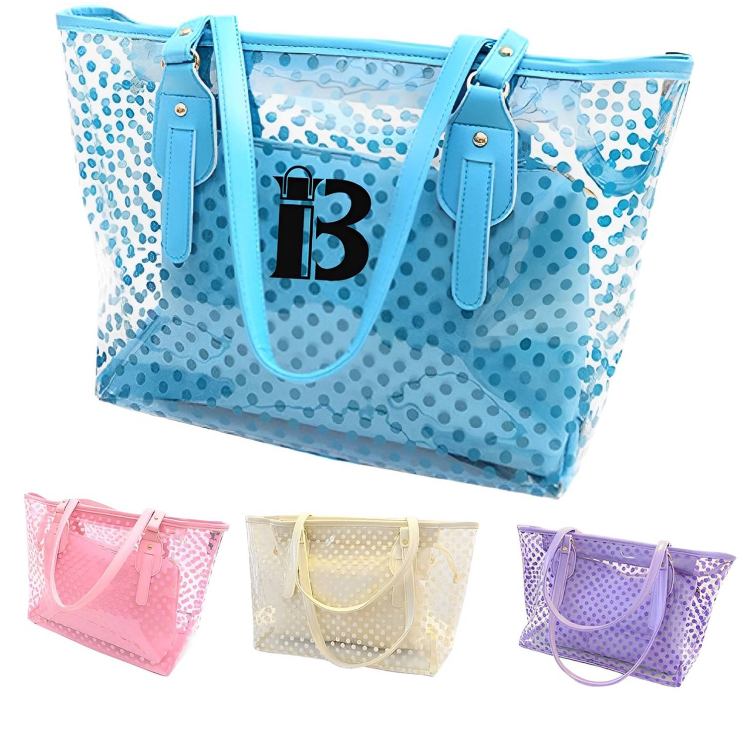 Stylish PVC Waterproof Clear Beach Tote Bag 2