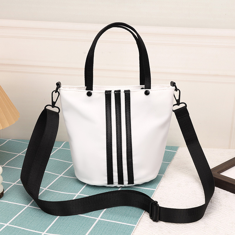 Casual Large Capacity Striped Bucket Tote Bag, custom tote bag with logo imprint 4