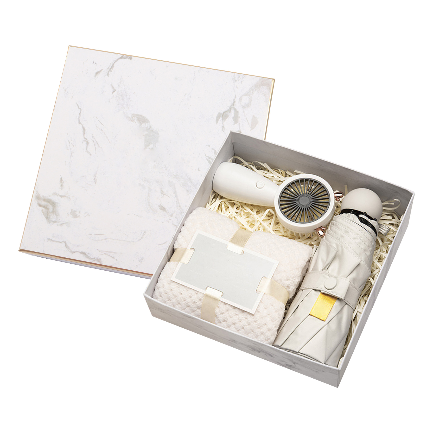 Gift Set with Umbrella, Towel, Handheld Fan 16