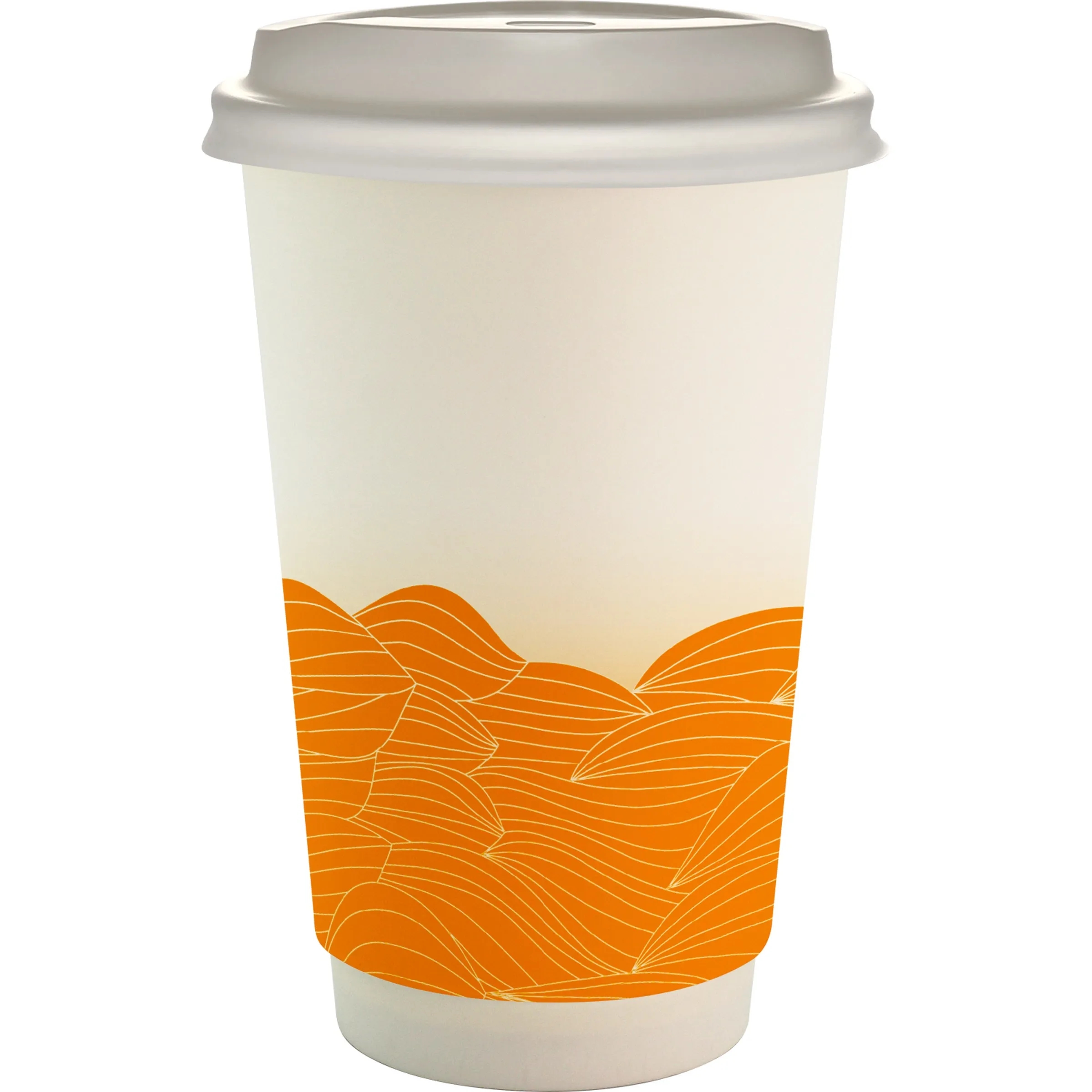 16 oz. Full Color Turbulent Waves Paper Cup With Lid 16