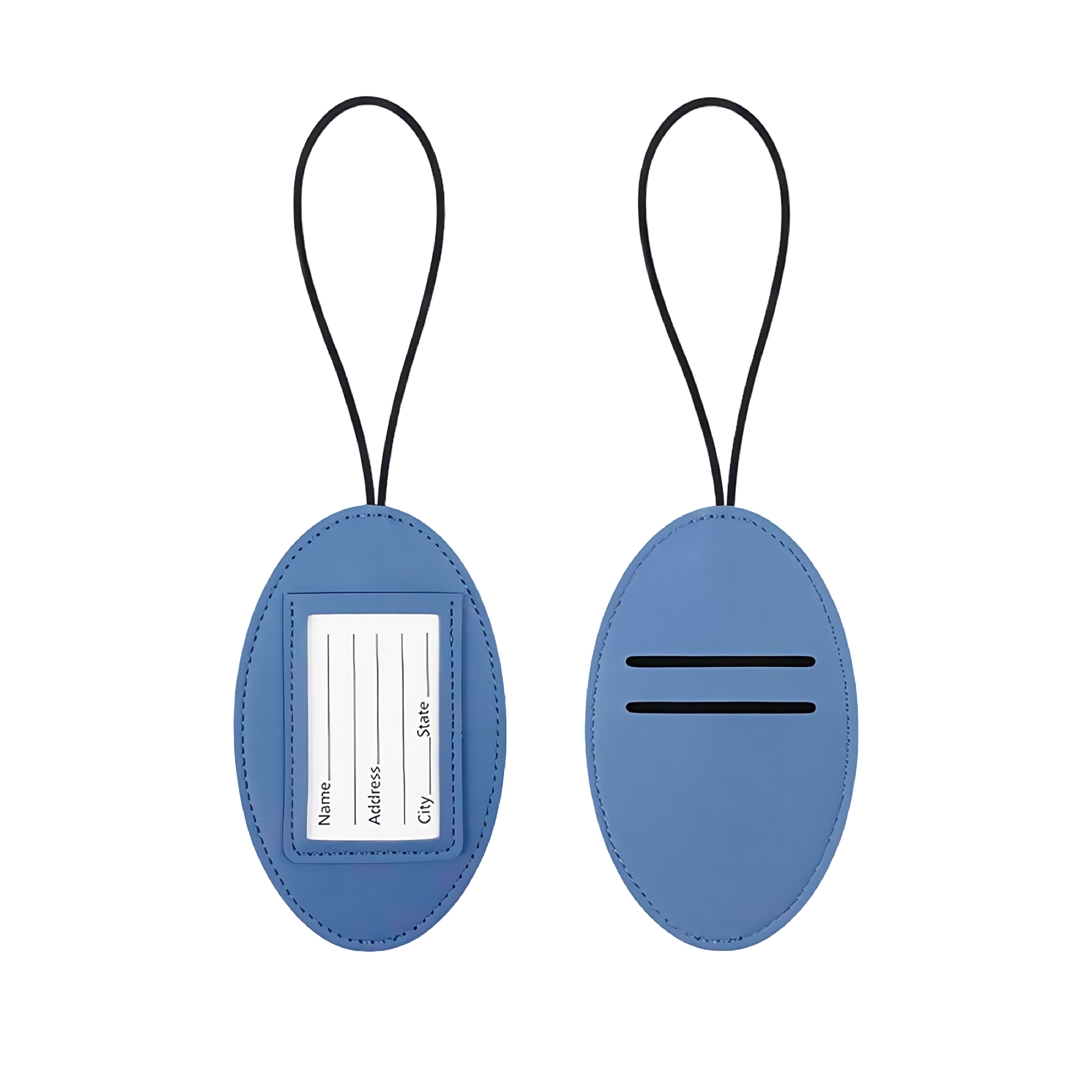 Elastic Oval Luggage Tag with PU Leather 8