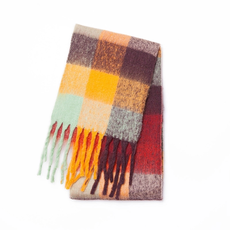 Fringed Plaid Shawl 14