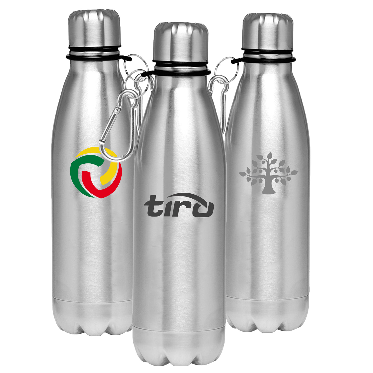 26 Oz Stainless Steel Sports Water Bottle w/ Carabiner Hook, custom water bottle with logo imprint 2