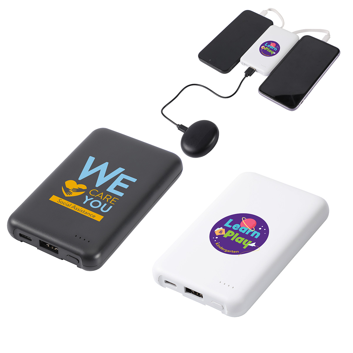 Guild 5000mAh UL-Listed Power Bank with Built-in Cables 12