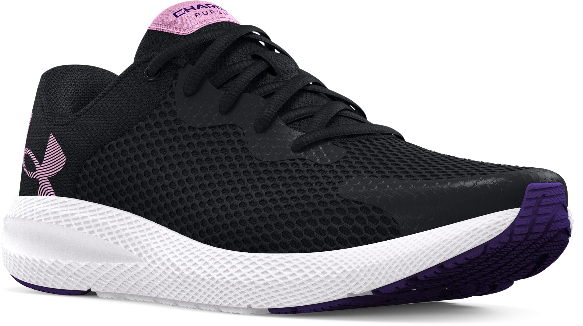 UA Charged Pursuit 2 Big Logo Girls' Grade School Running Shoes, custom youth shirt with logo imprint 3