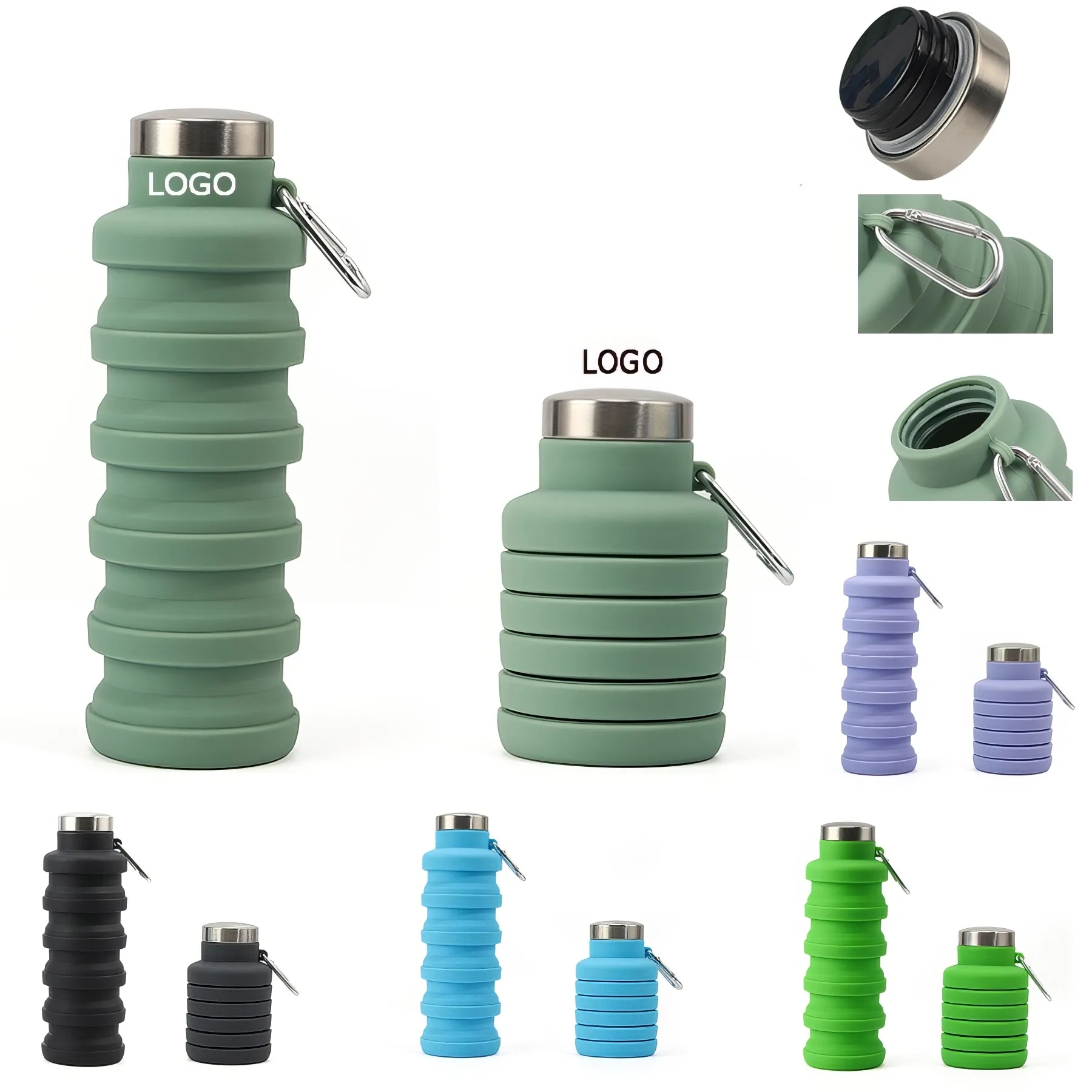 17 oz Silicone Water Bottle 3