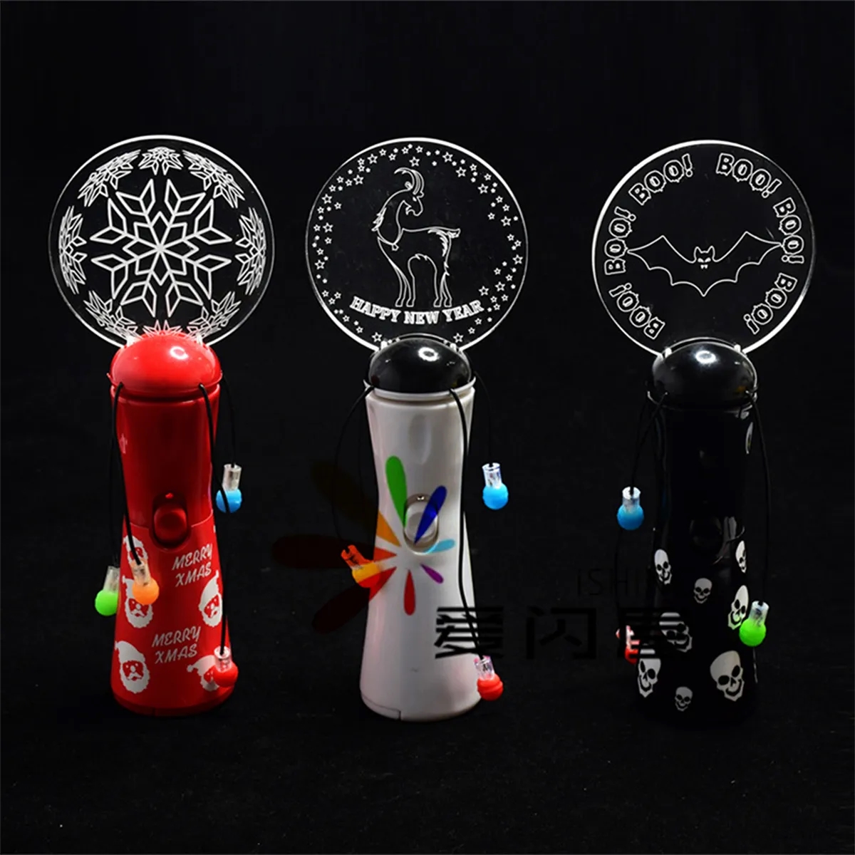 Custom LED Light Up Spinner Rotating Wand For Party Stadium 3