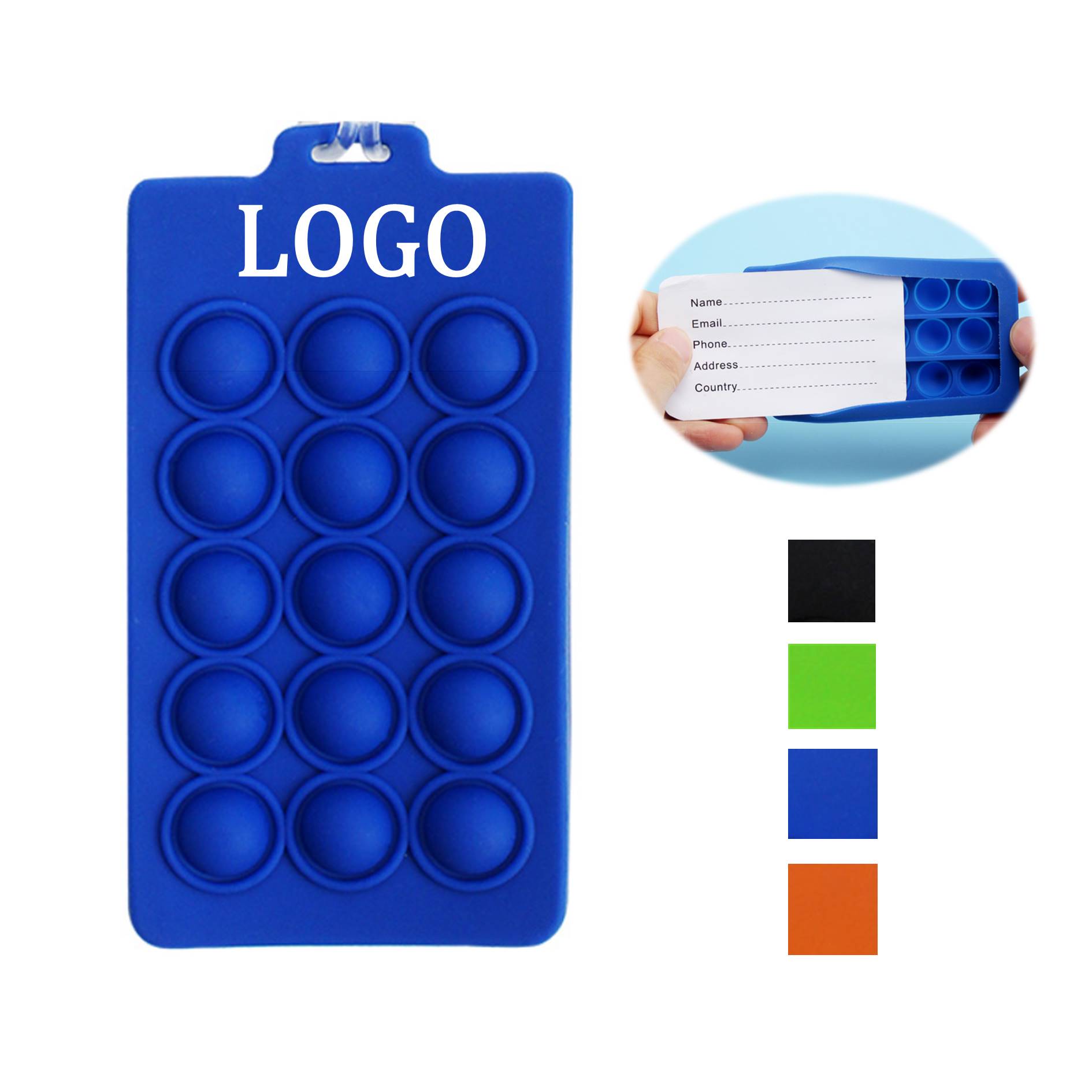 Silicone Push Bubbles Fidget Luggage Tag 2