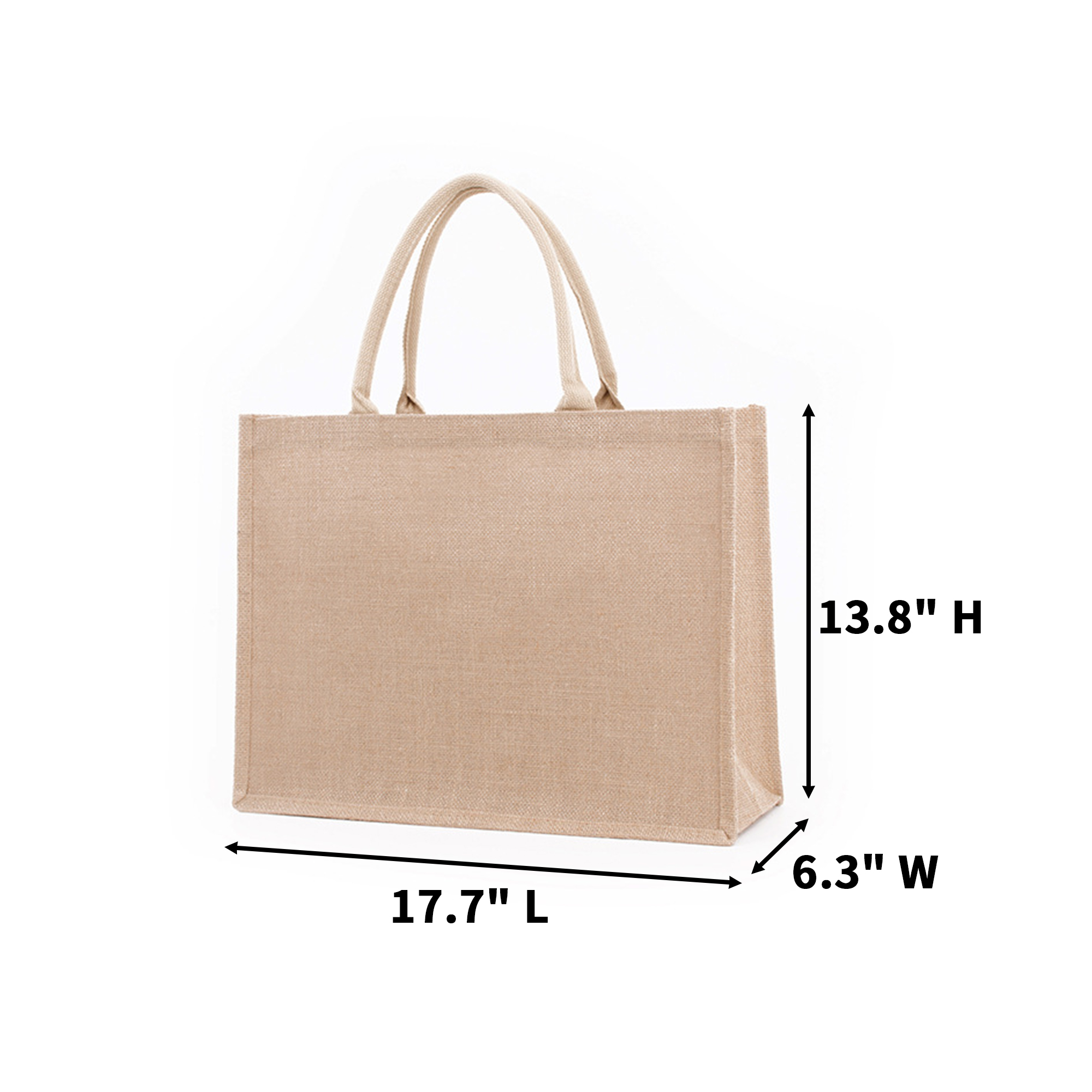Jute Fabric Large Capacity Shopping Tote Bag, custom tote bag with logo imprint 2