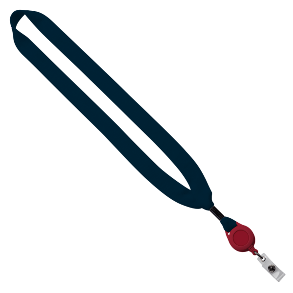 3/4" Cotton Lanyard with Metal Crimp & Retractable Badge Reel 192