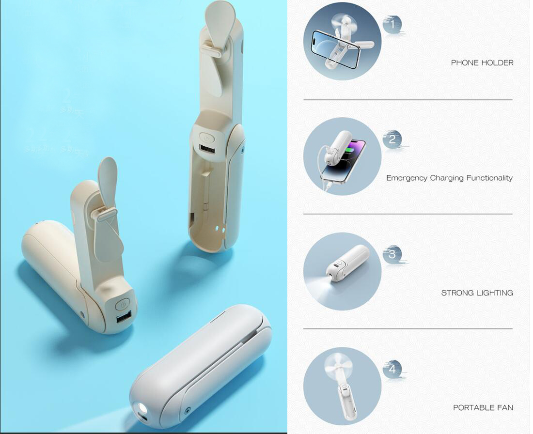 Multifunctional USB Mini Handheld Folding Fan 1