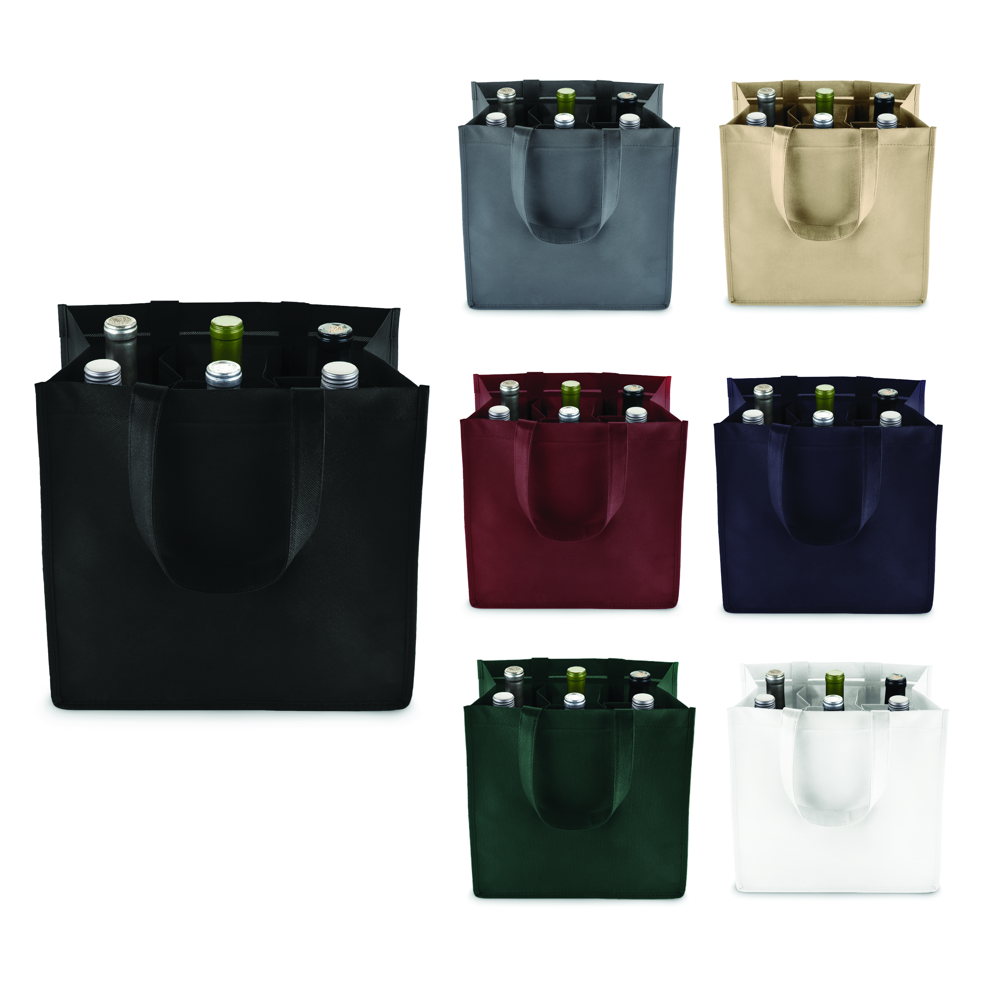 True® 6 Bottle Non-Woven Wine Tote 13