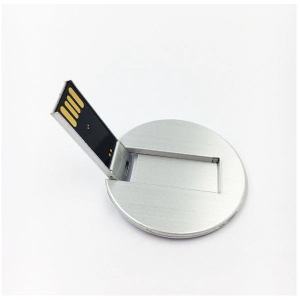 Round Metal Card Flip USB Flash Drive 2