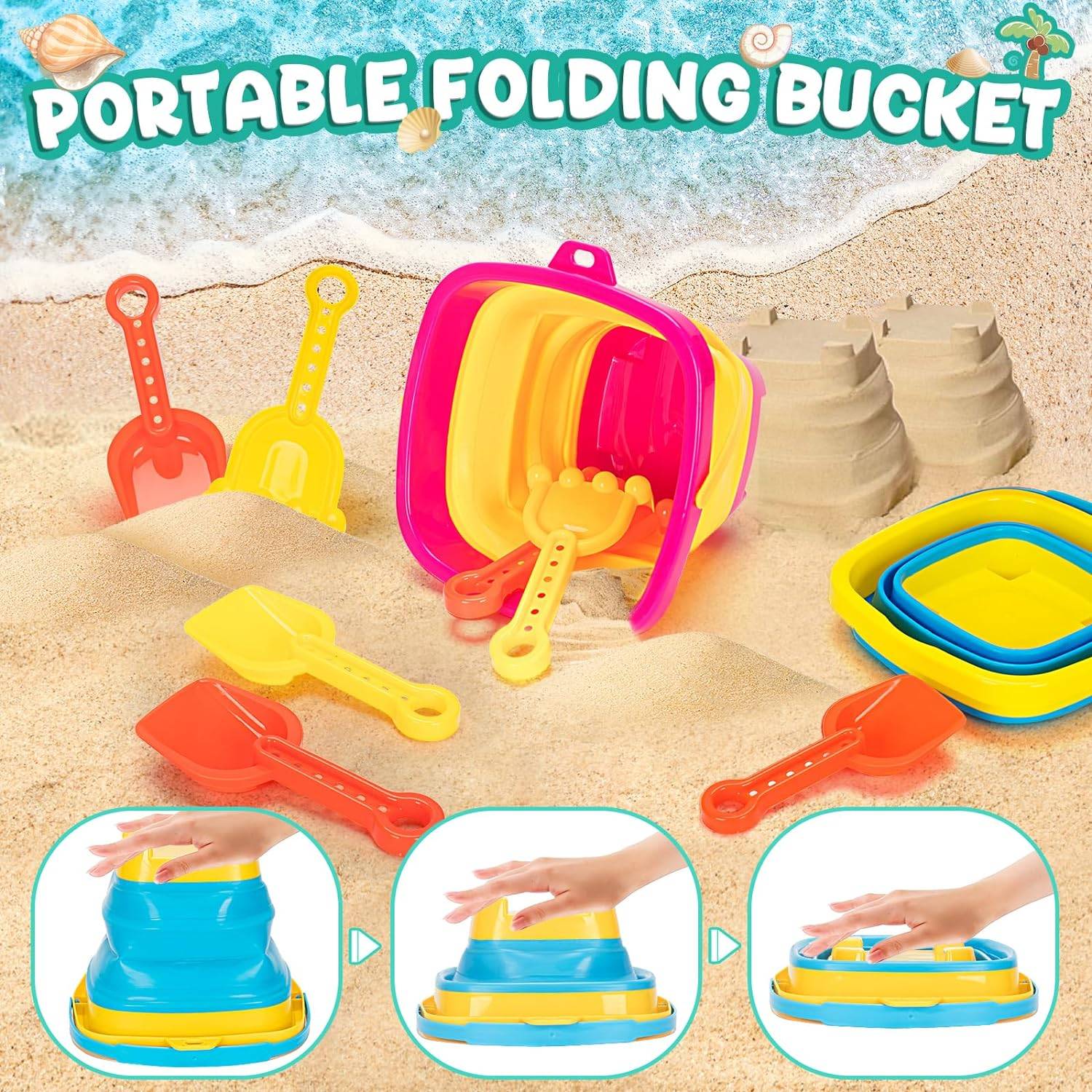 Plastic Beach Sand Shovel and Pail 3