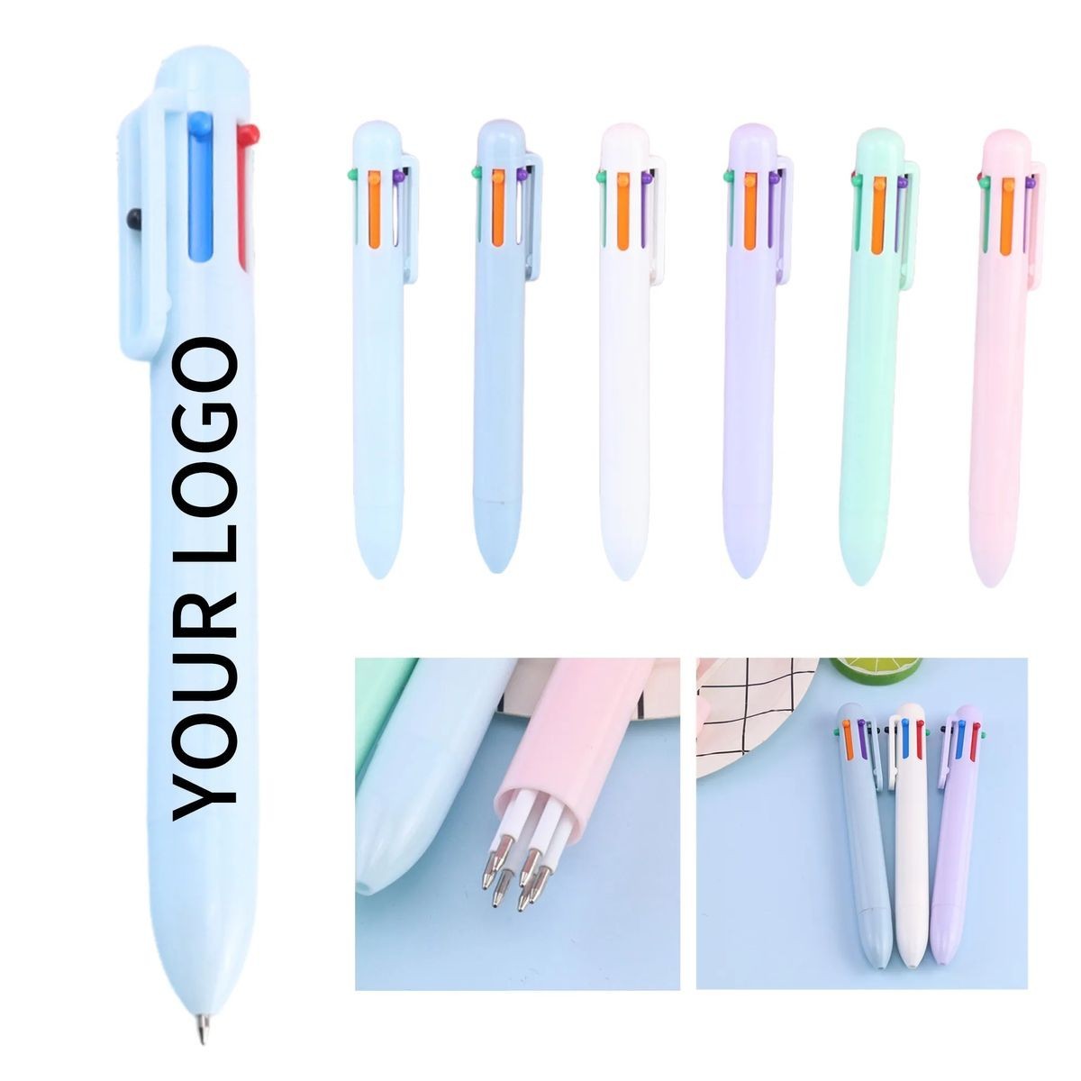 Retractable Ballpoint Pen with 6 Ink Options 2