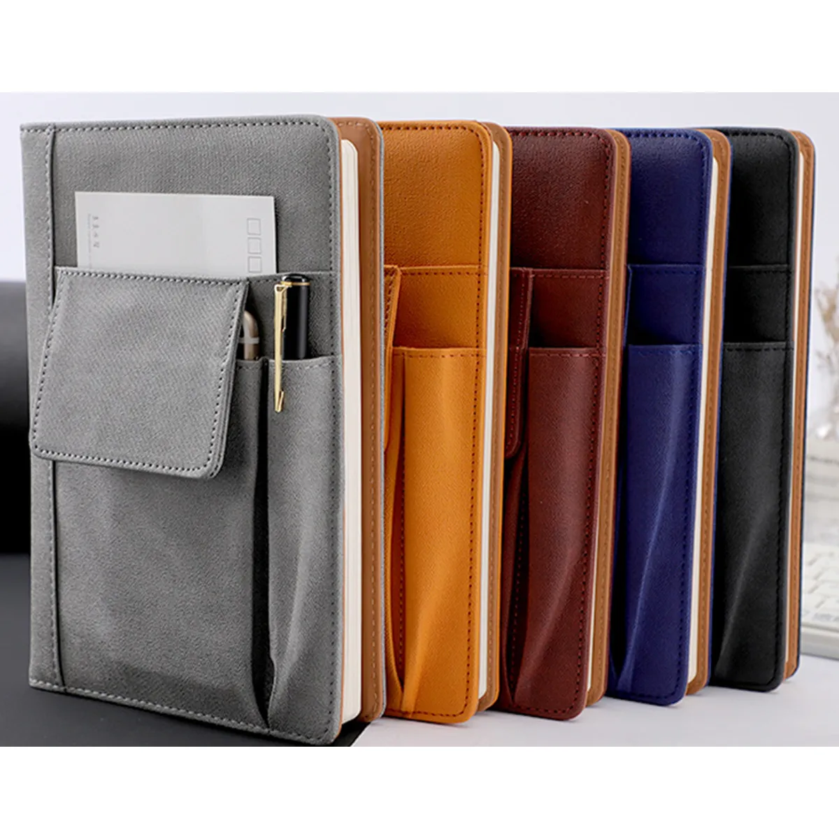 200 Pages Thick Paper Notebooks With Front Pen Pockets 4