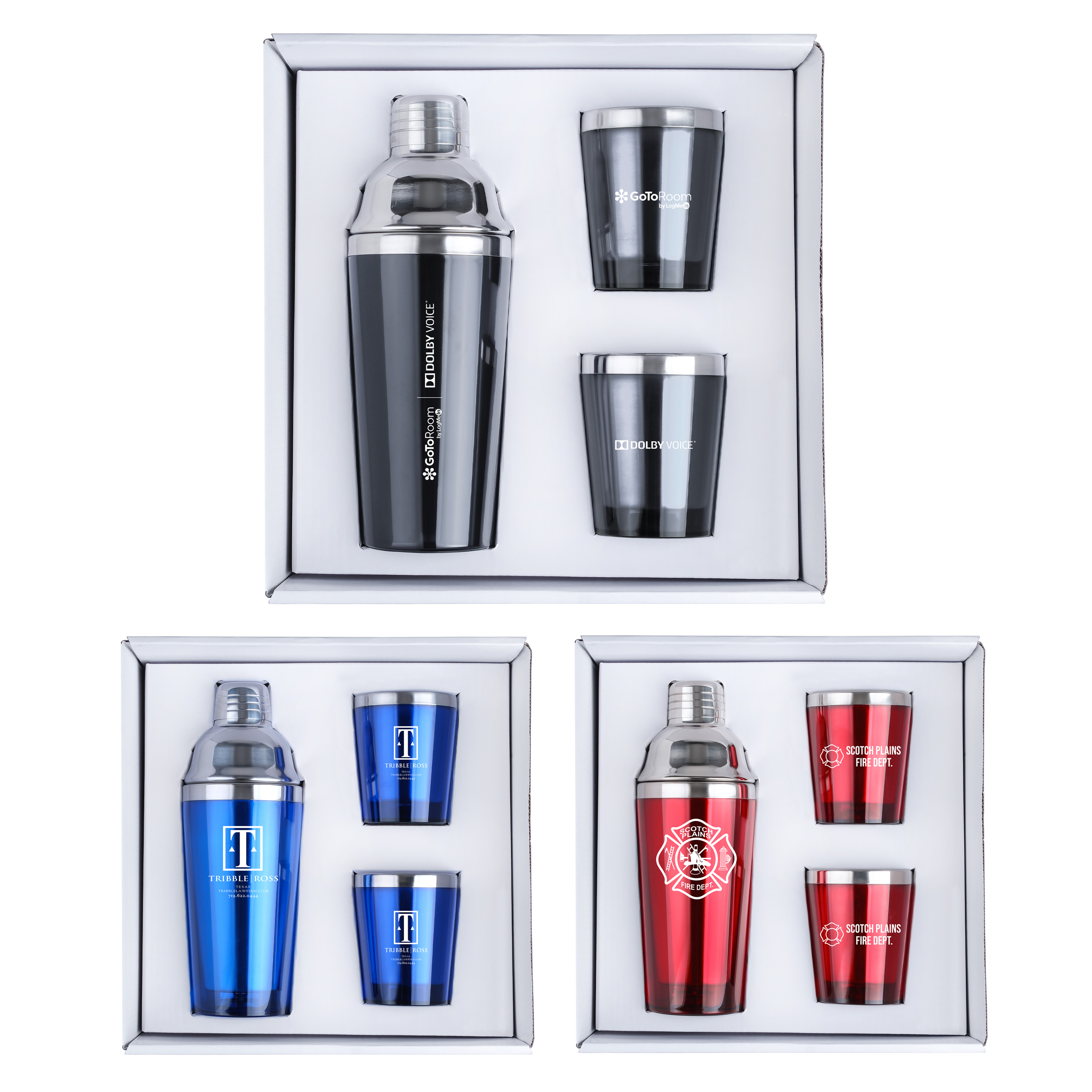 Cocktail Shaker & Tumblers Cup Gift Set 5