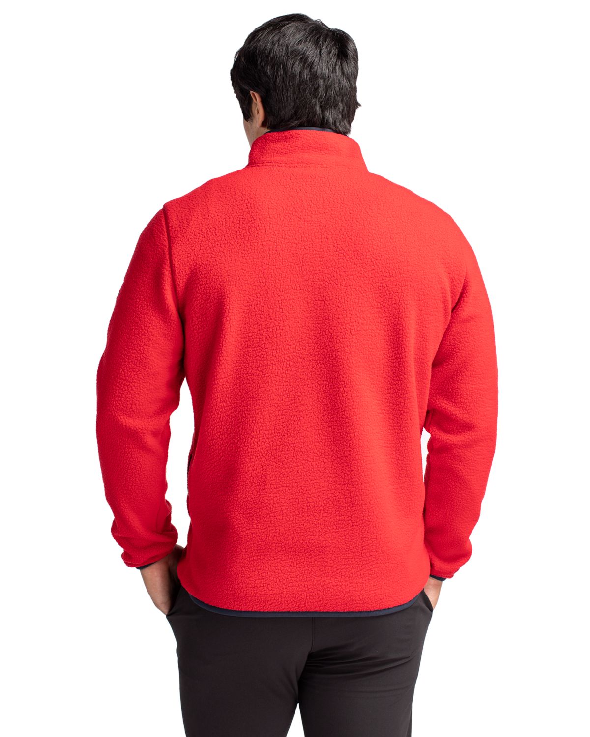 Cutter & Buck Cascade Epic Comfort Recycled Sherpa Fleece Mens Quarter Zip Jacket 11