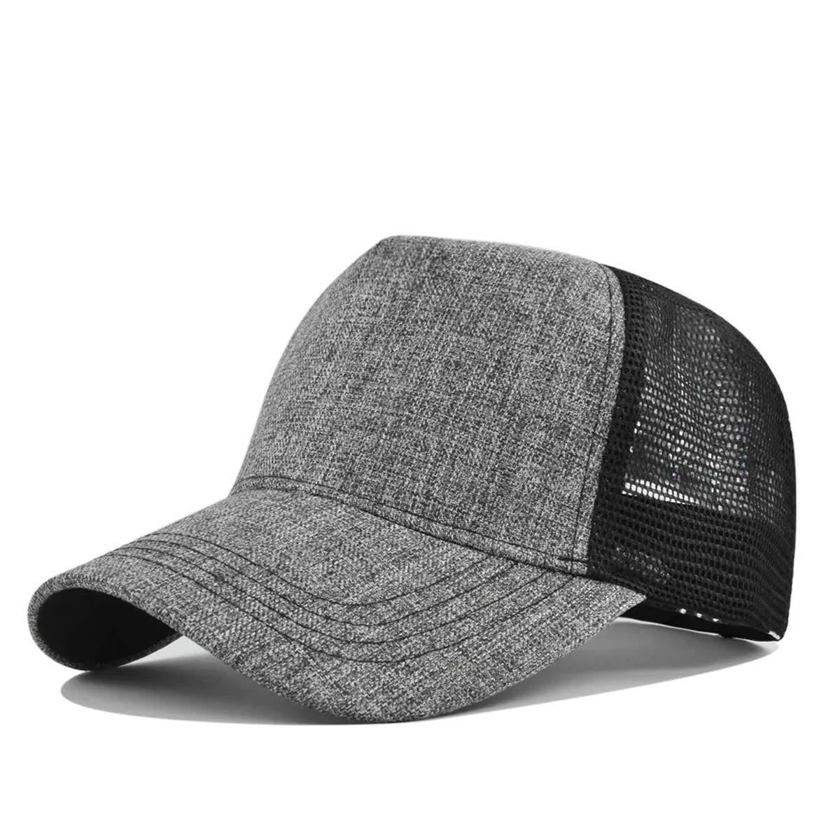 Durable 5 Panel Trucker Hat with Breathable Mesh Back 9