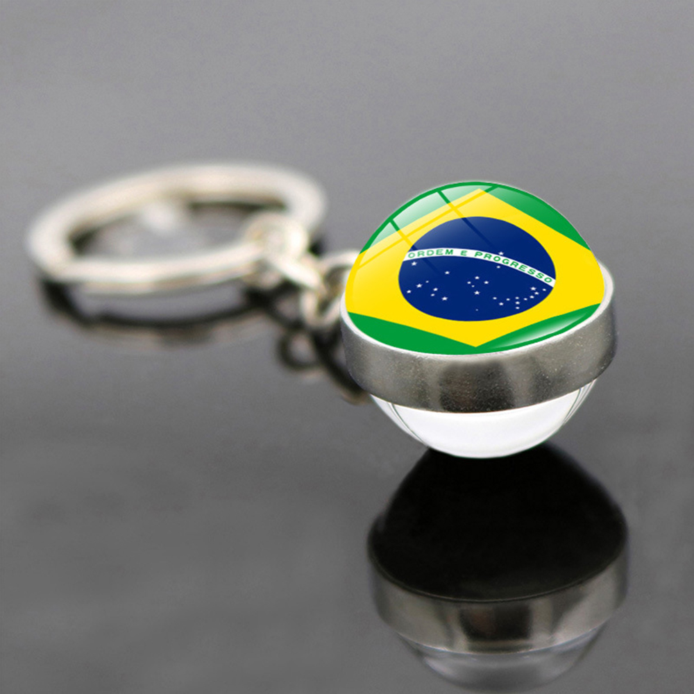 Qatar World Cup National Flag Glass Marble Key Chain 3
