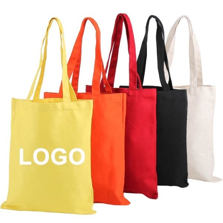 Cotton Canvas Logo Shopping Tote Bag - 13.78"x15.75" 1