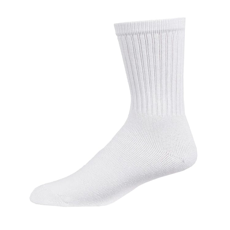 Adult Crew Sports Socks - White Size 10-13 2