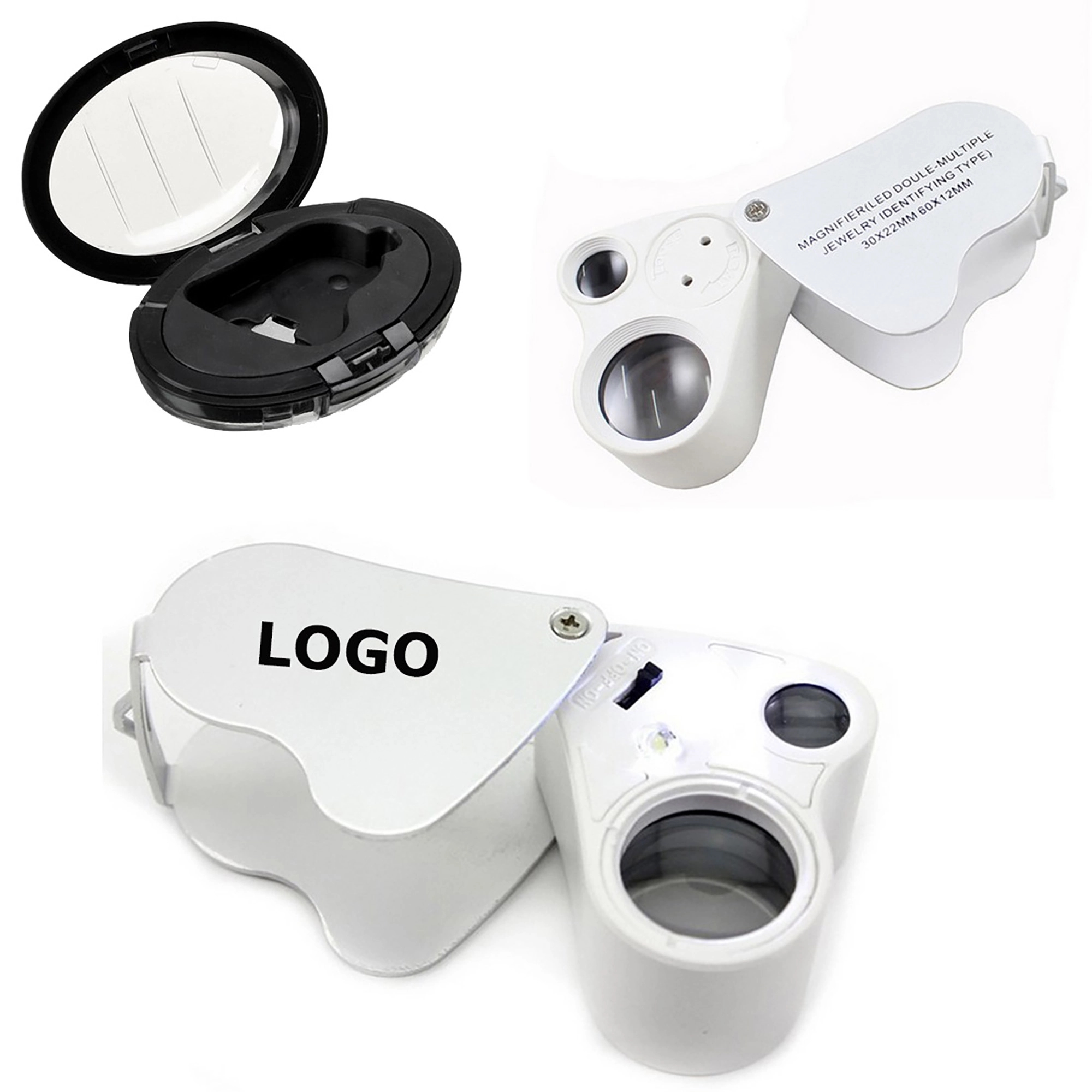 MOQ 10pcs Pocket Folding Magnifying Glass Eye Loupe