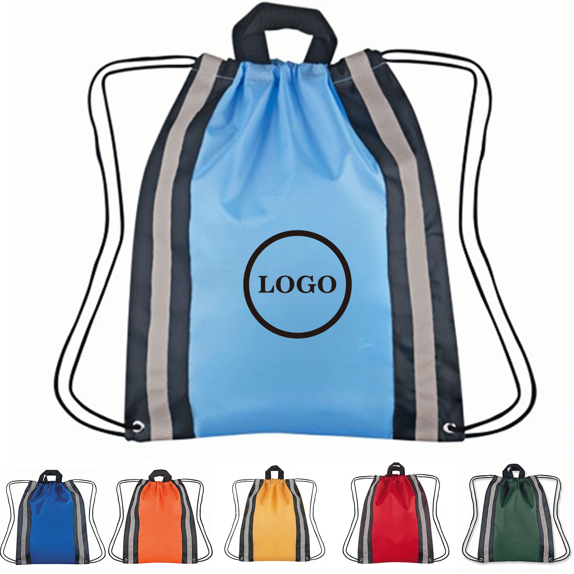 Reflective Drawstring Sports Bag for Night Safety 1