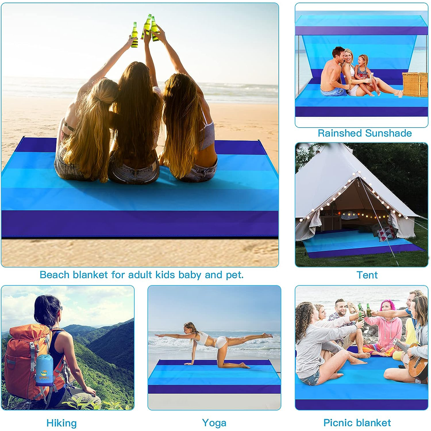 Extra Large Sandproof Beach Blanket 3