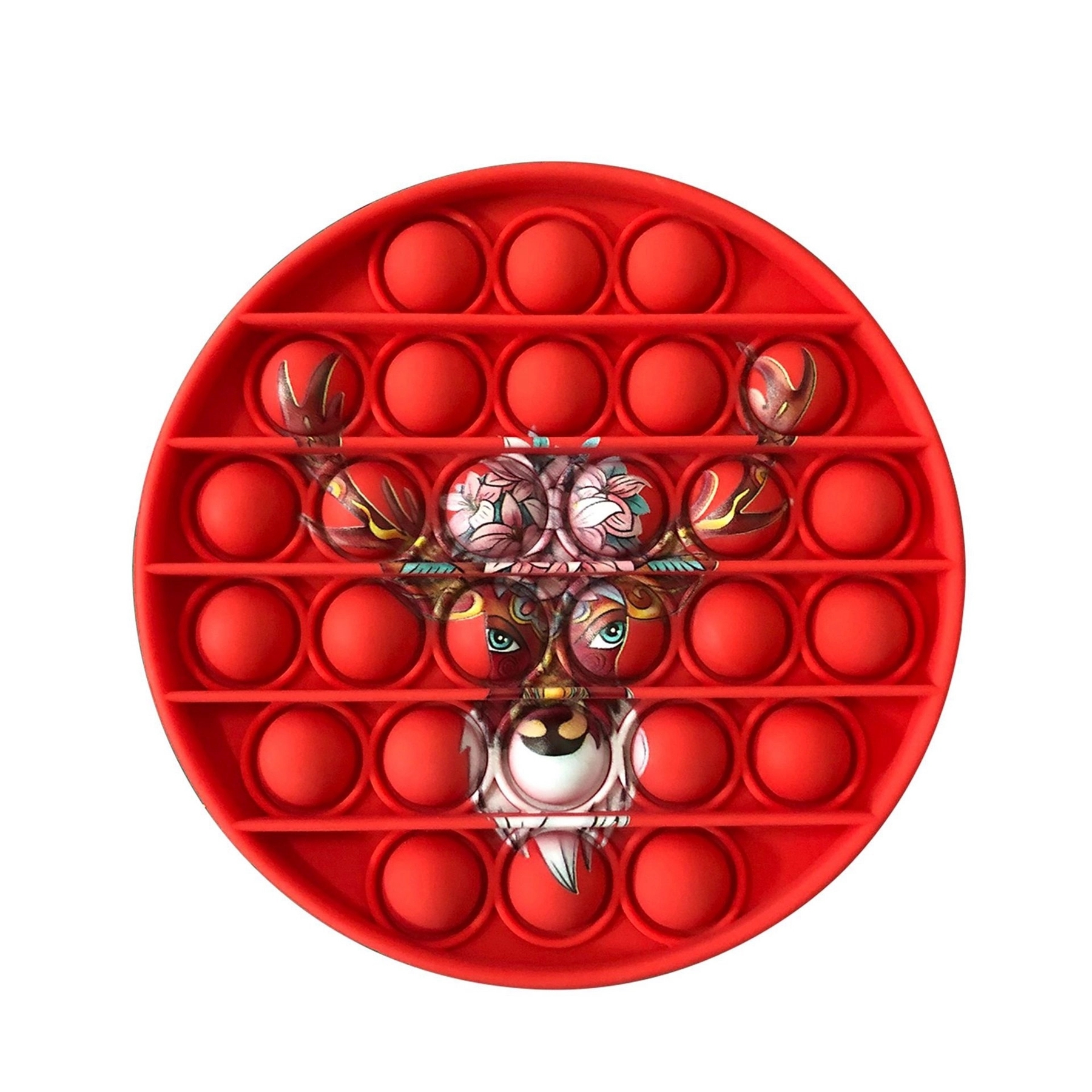 Round Full Color Print Push Pop Bubble Fidget Toy 21