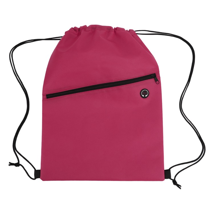 Non-Woven Sports Drawstring Bag with Front Zipper 47
