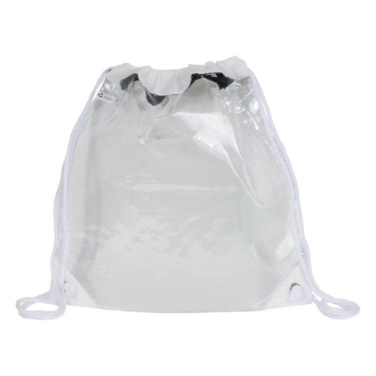 "Harris" Clear Vinyl Stadium Compliant Cinch Pack Backpack 9