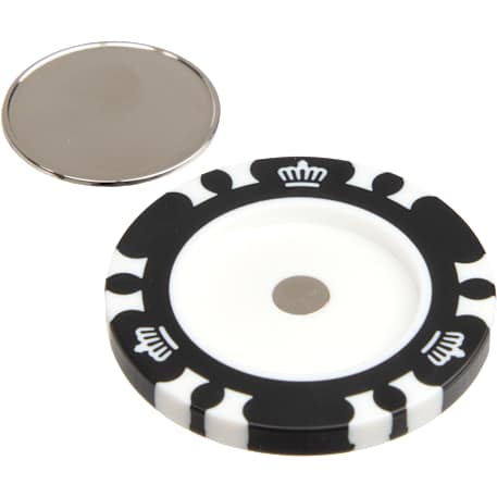 Recycled Poker Chip w/ Metal Ballmarker 21