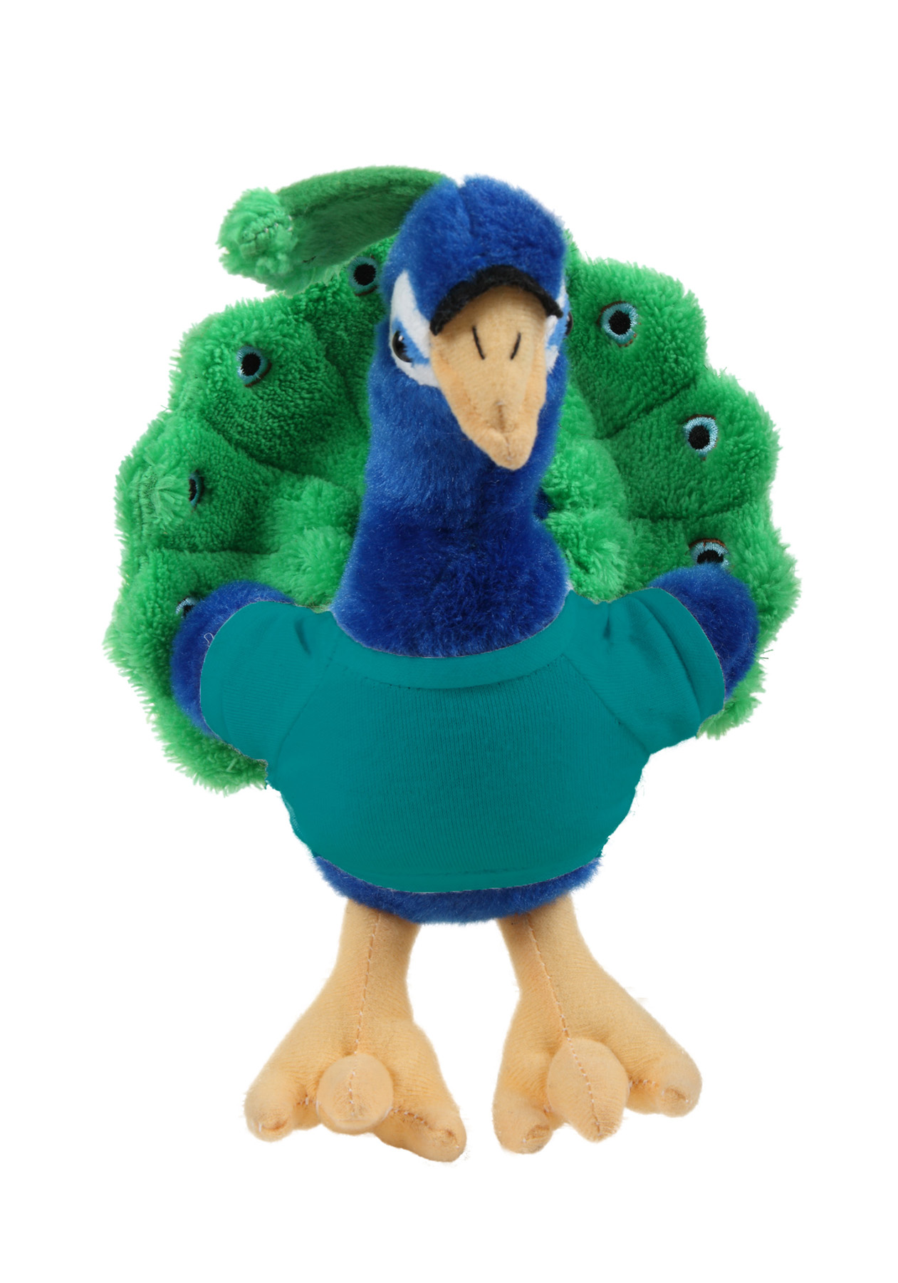 Soft Plush Sitting Peacock wearing a T-Shirt 6