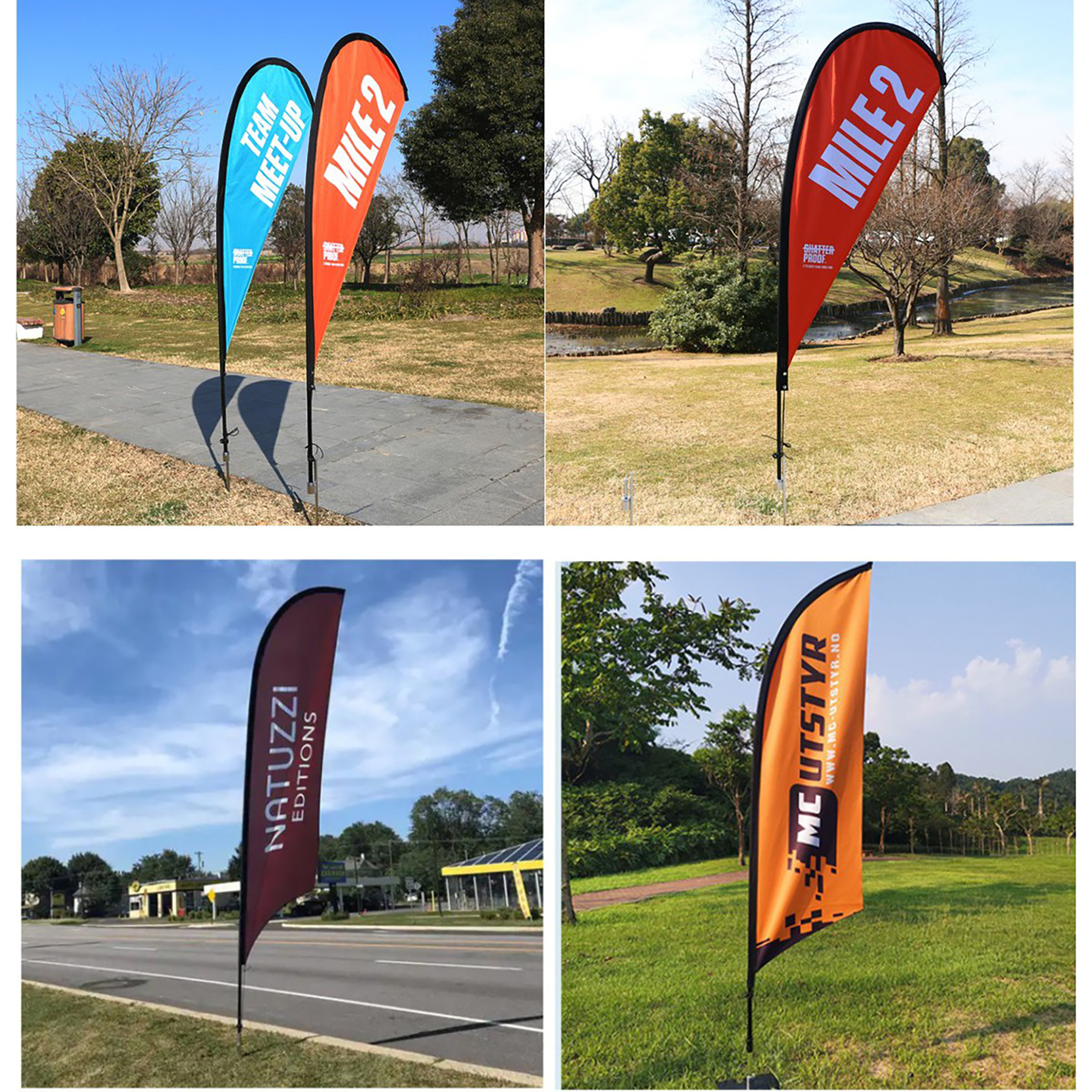 10' Double Sided Portable Half Drop Banner with Stand 1