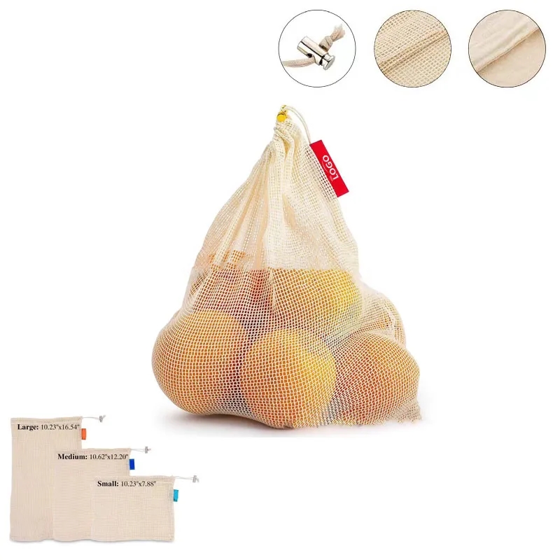 Cotton Mesh Drawstring Bag 2