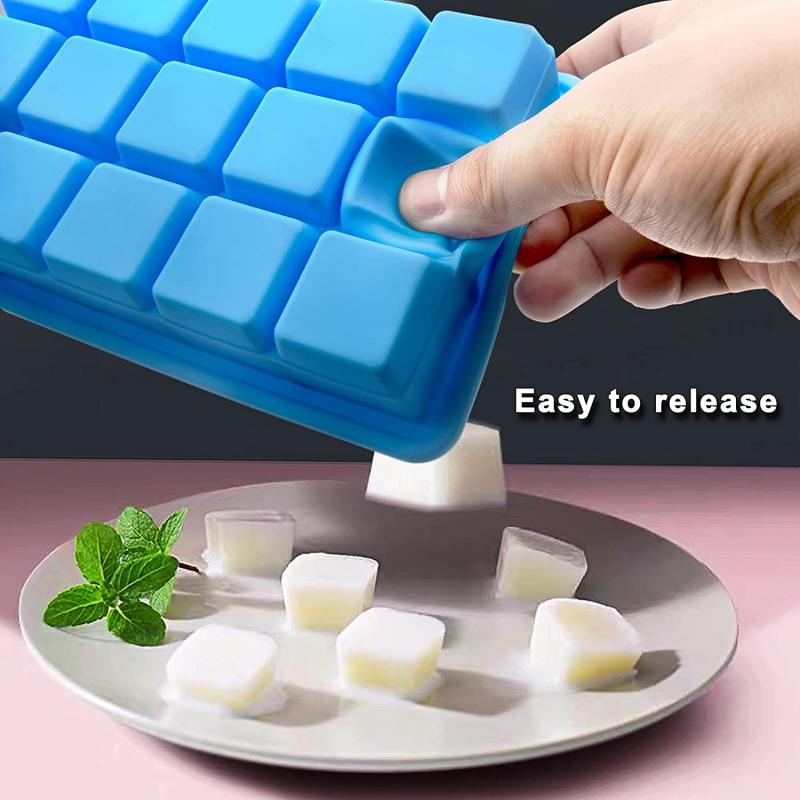 15 Ice Cube Molds Silicone Ice Tray w/Lid 4