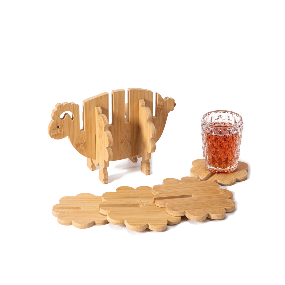 Sheep Shaped Bamboo Coaster and Table Top Decoration 5