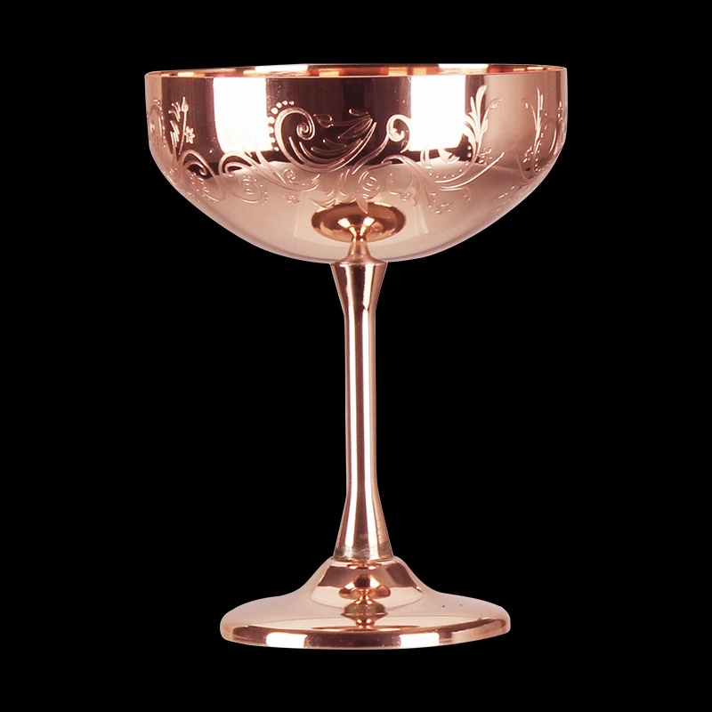Custom 9 oz Stainless Steel Carved Martini Glass 8