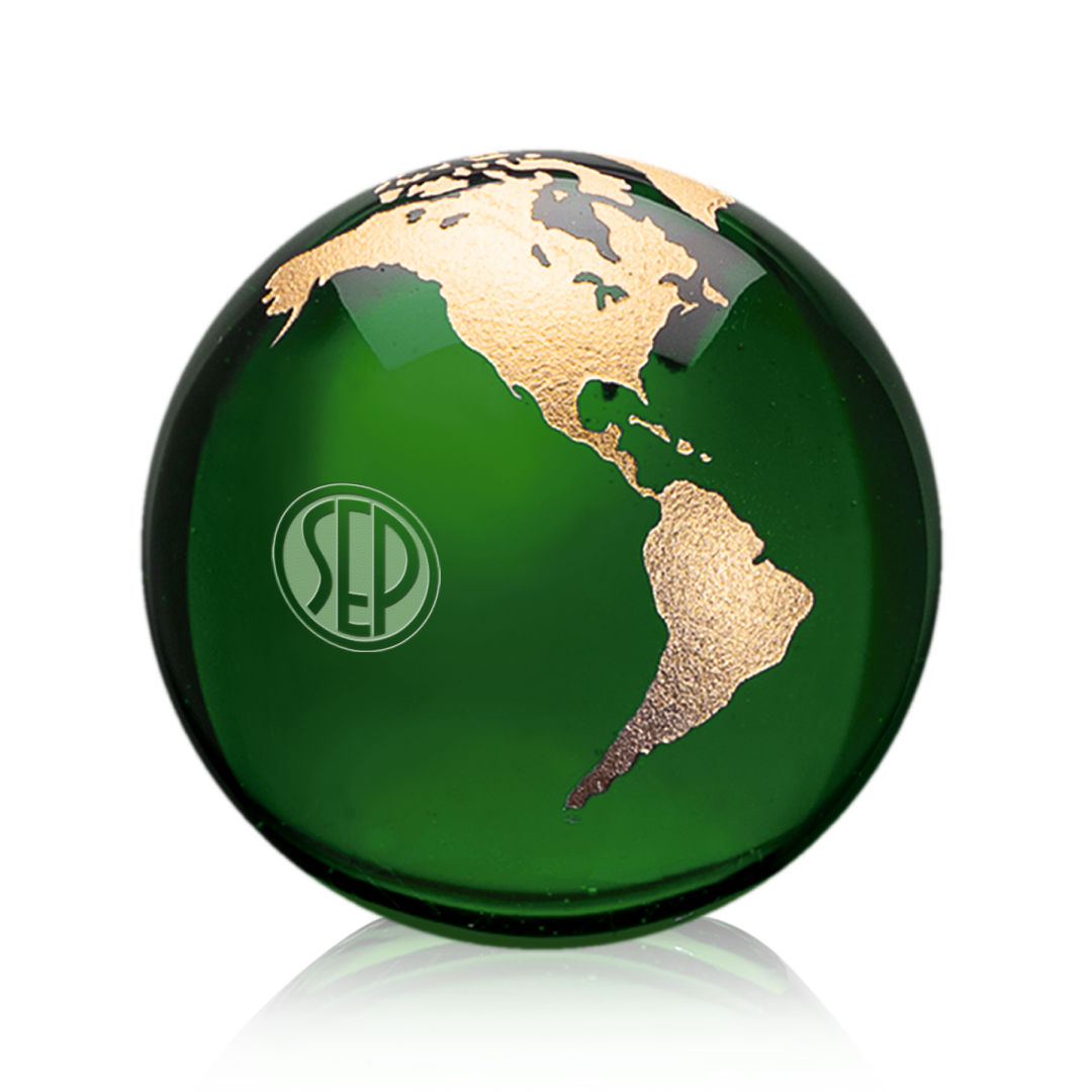 Globe Paperweight - Green 8