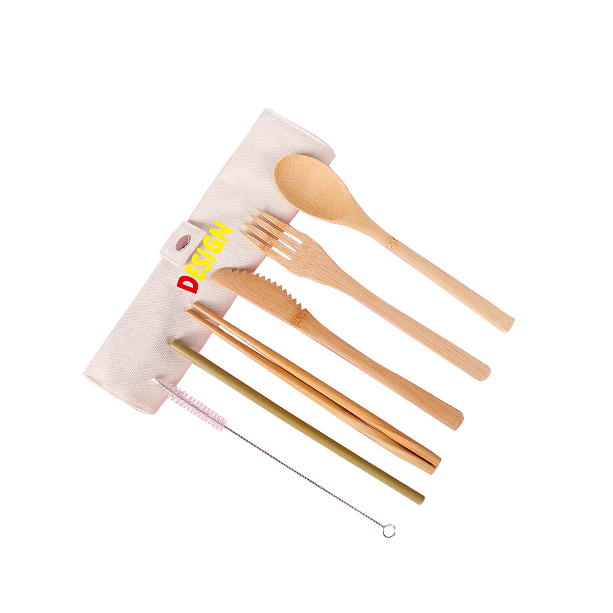 Outdoor Portable Bamboo Wooden Cutlery Set Student Spoon Chopstick Fork 2