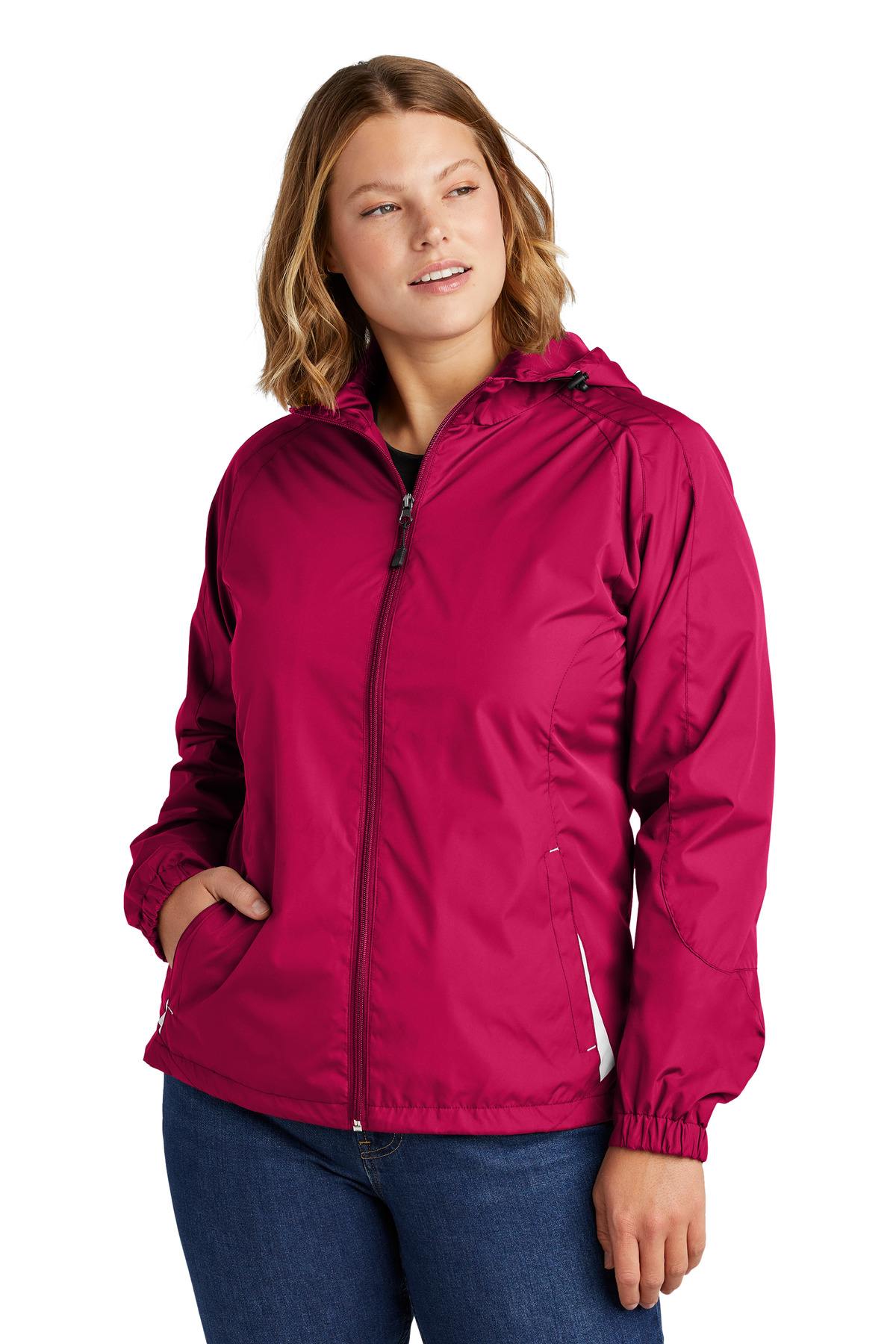 Sport-Tek Women's Colorblock Hooded Raglan Jacket. LST76 10