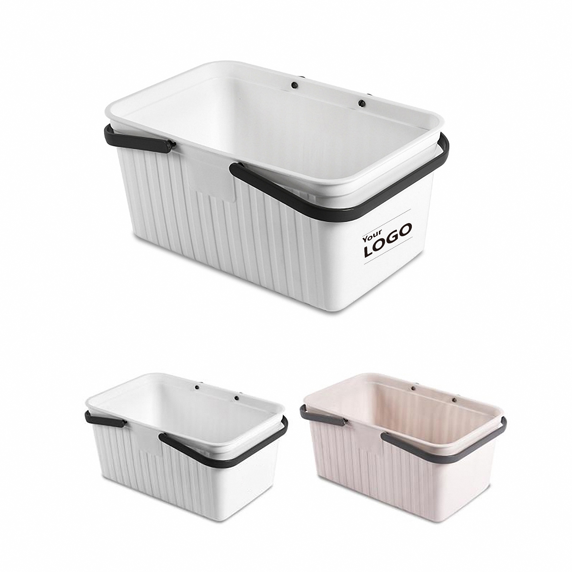 Handled Plastic Storage Basket 2