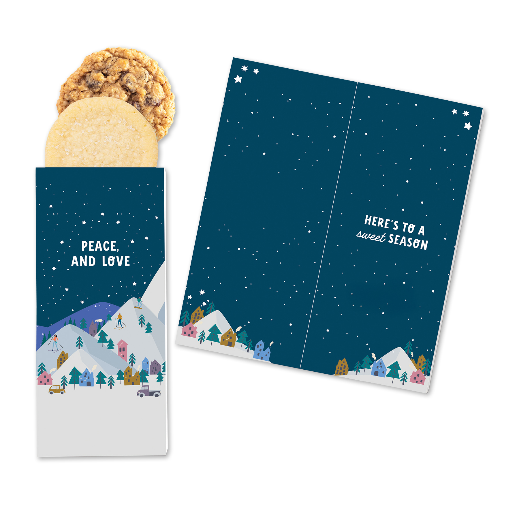 One Color Foil-Stamped Stock Holiday Sentiment Sweeter Cards with Homestyle Cookie Duo 2