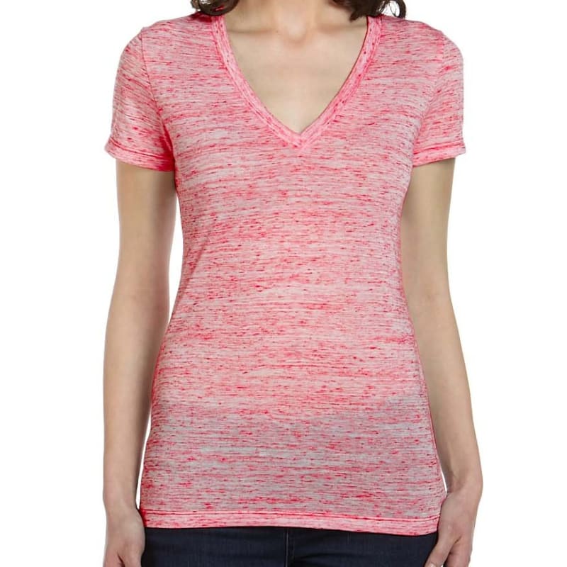 Bella Ladies Jersey Short-Sleeve Deep V-Neck T-Shirt 16
