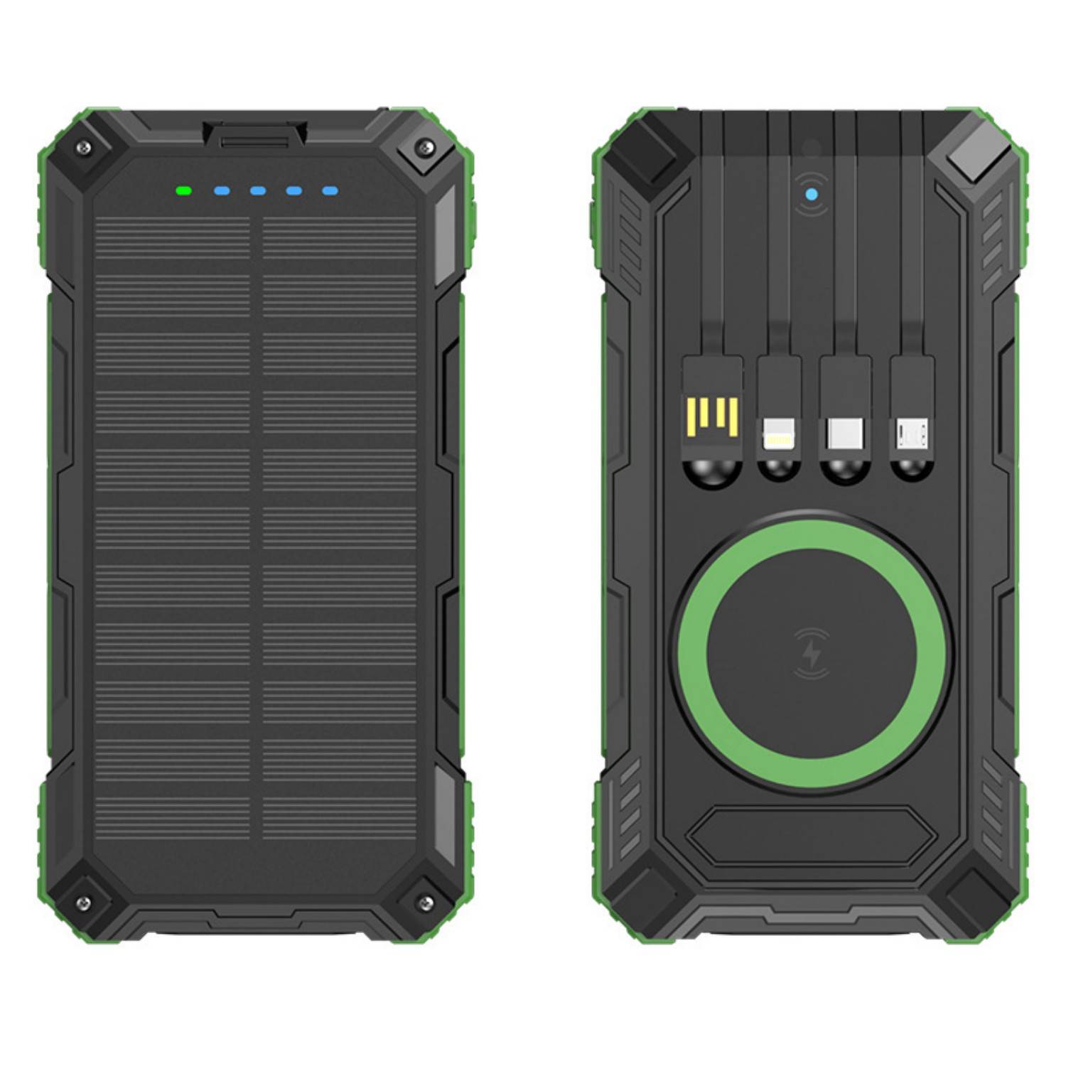 20000mAh Fast Charging Solar Power Bank w/ Cables 7