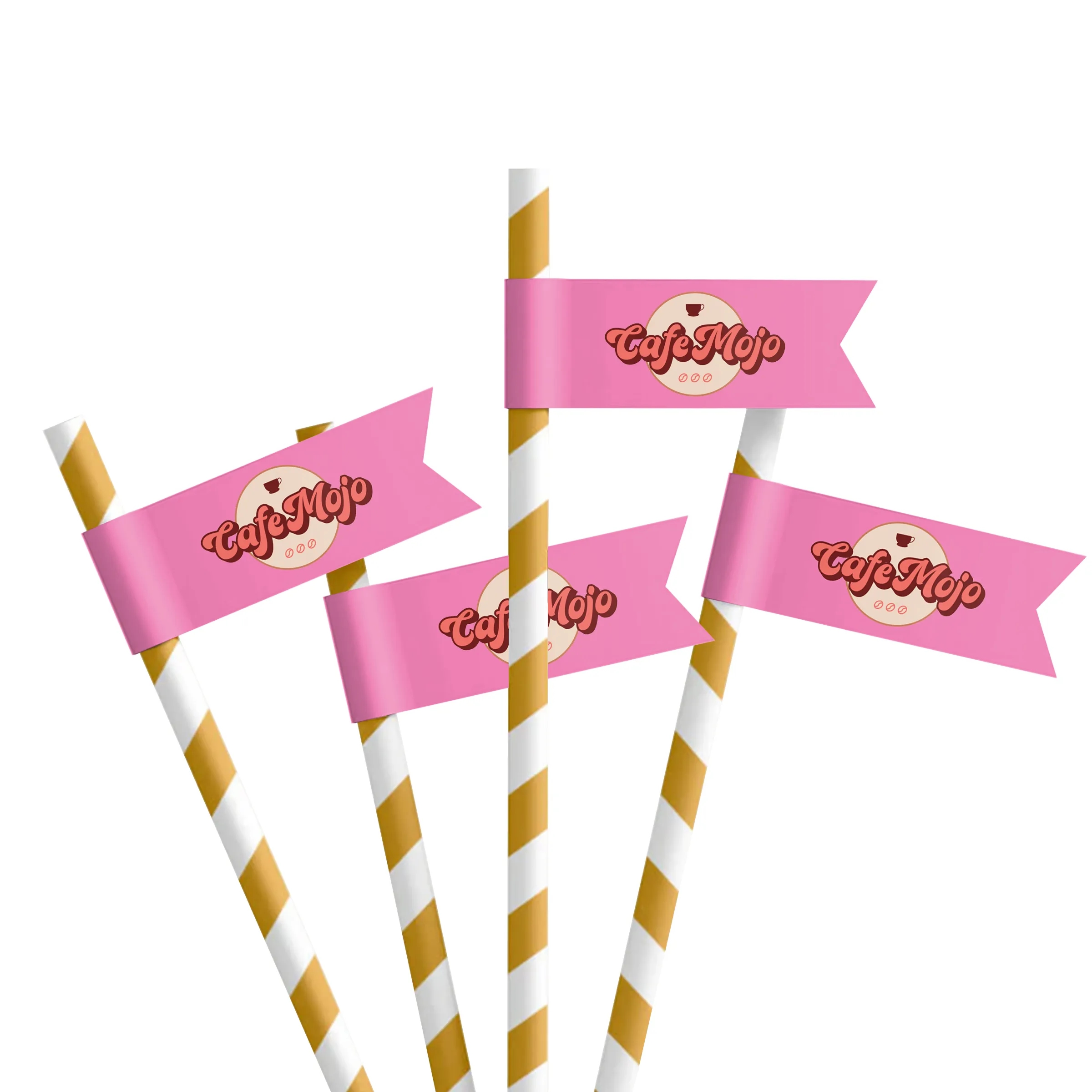Straw Toothpick Flags Style C - 0.75" x 3"