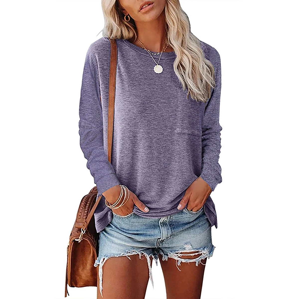 Women Casual Loose Long Sleeve Shirts 5