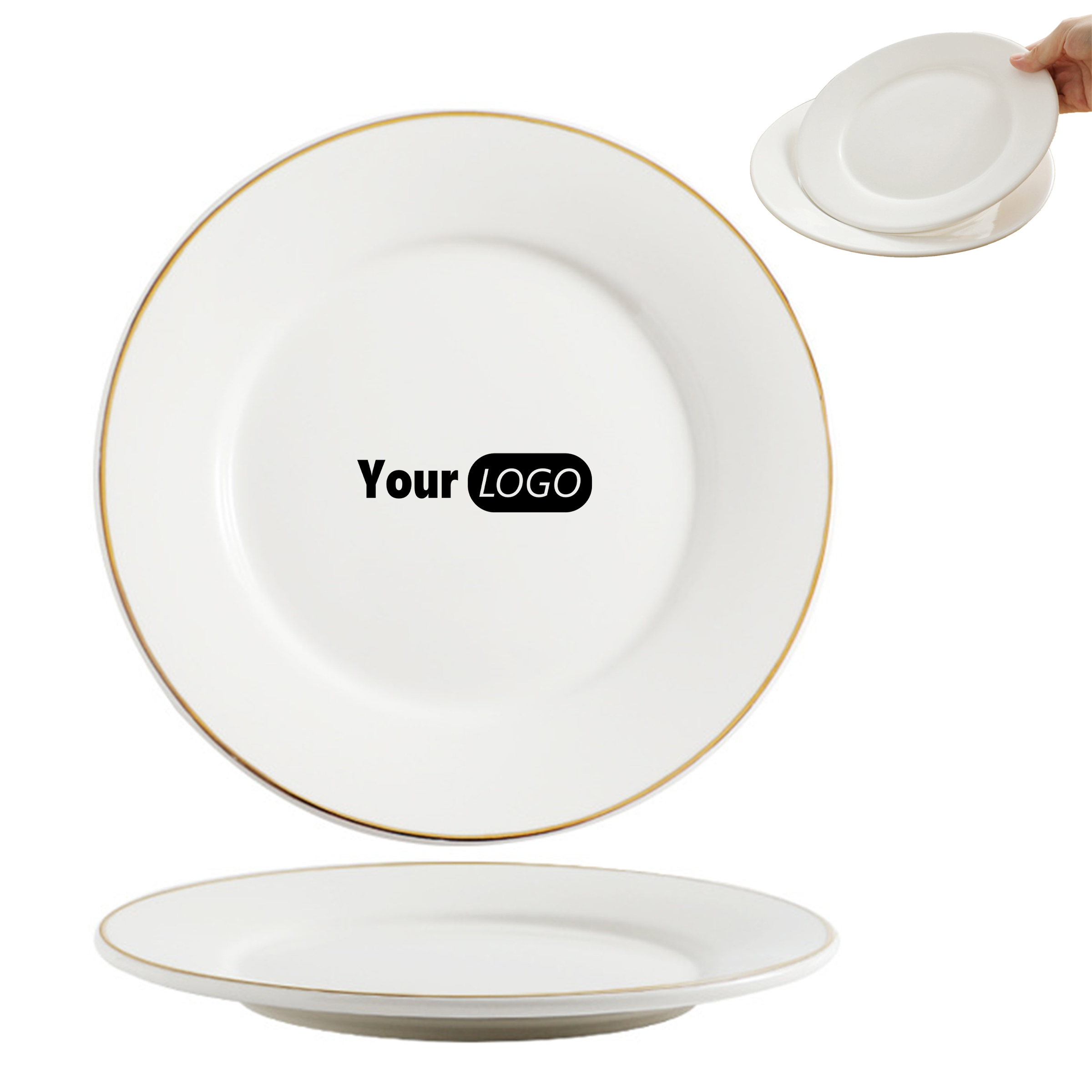 Ceramic Pure White Circular Western Dinner Plate 4