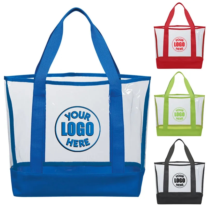 Imprinted Clear Casual Tote Bags 3